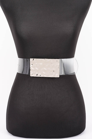Vintage Metal Buckle Clear Belt