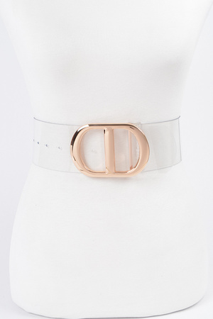 Big Metal Buckle Clear Belt