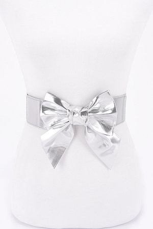 Faux Leather Ribbon Elastic Belt