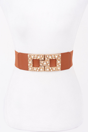 Pearl Metal Buckle Elastic Belt