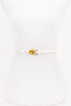 Metal Buckle Faux Leather Belt