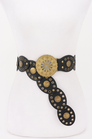 Faux Leather Disc Belt