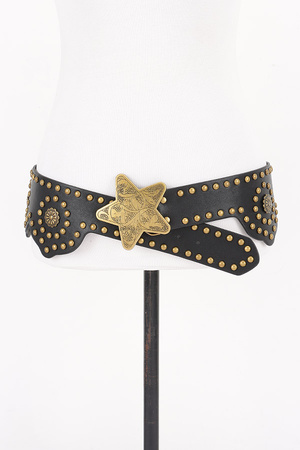 Faux Leather Metal Studded Belt