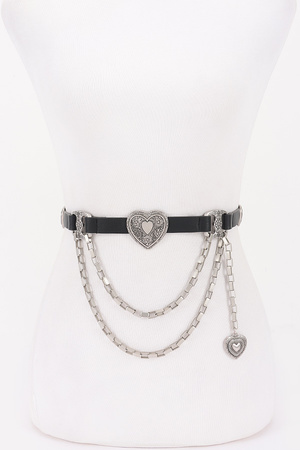Faux Leather Multi Metal Belt