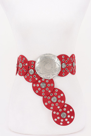 Faux Leather Disc Belt