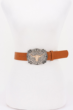 Faux Leather Metal Buckle Belt