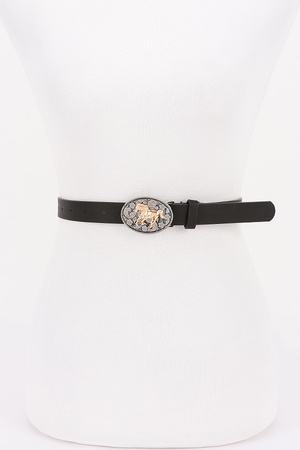 Faux Leather Metal Buckle Belt