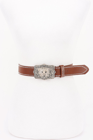 Faux Leather Metal Buckle Belt