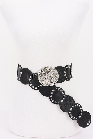 Faux Leather Disc Belt