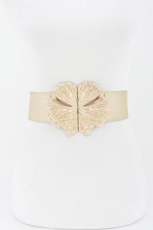 Ginkgo Leaf Buckle Wide Waist Belt