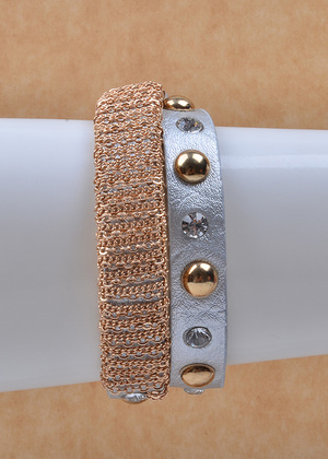 Chained and Studded Wrap Bracelet sl 736