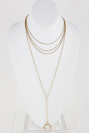 Crescent Emblen Long Layered Necklace 9BCA10