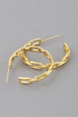 Link Chain Hoop Earrings