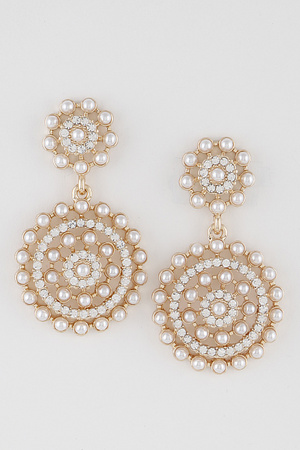 Bejeweled Disk Drop Earrings