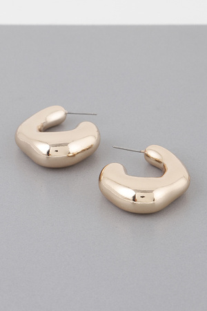 Abstract Shiny Hoop Earrings