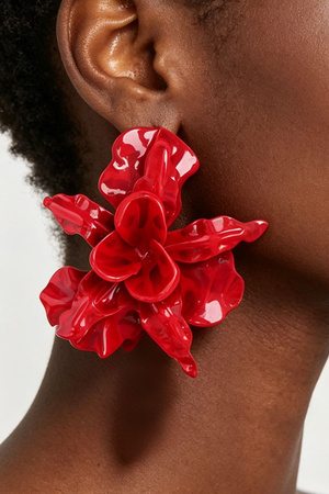 Abstract Ripple Flower Earrings
