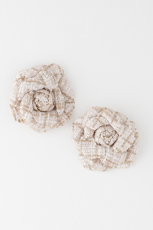 Fabric Rose Stud Earrings