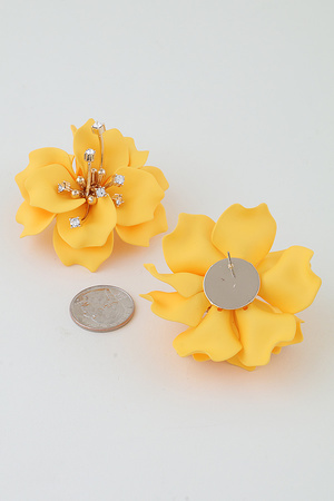 Bright Jeweled Rose Stud Earrings