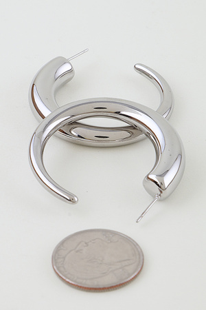 Polished Gold Statement Hoop Earrings