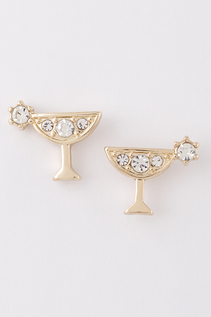 Jeweled Martini Glass Earrings