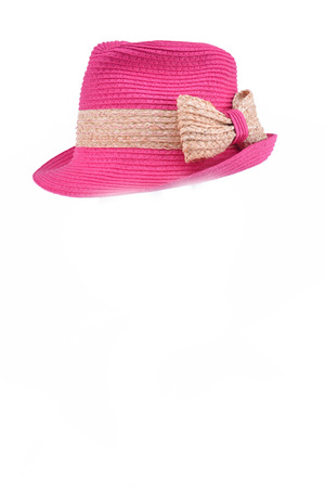 Belted Straw Fedora Hat