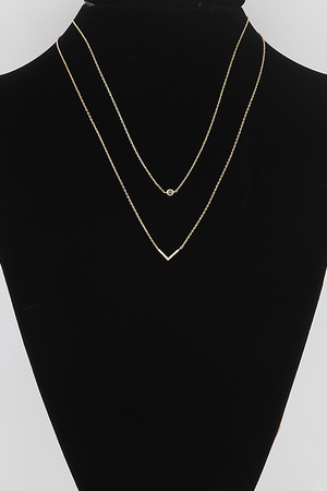 Simple Pendant Double Necklace