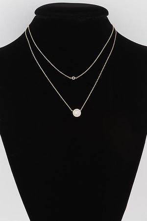Double Layered Jewel Pendant Necklace