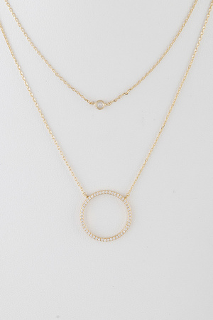 Double Layered Circular Pendant Necklace