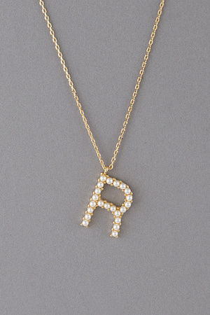 Pearl Letter Pendant Necklace