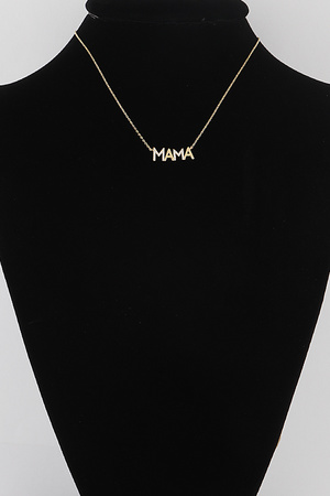 Mama Rhinestone Pendant Necklace