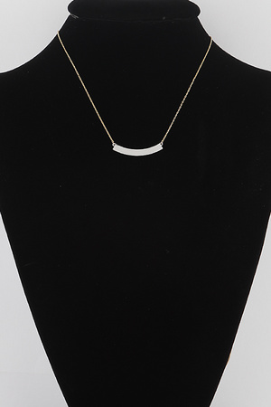 Two Tone Bar Pendant Necklace