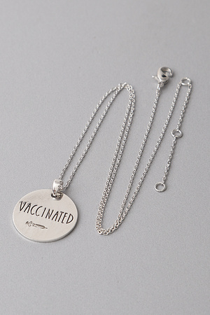 VACCINATED  Circle  Pendant  Necklace