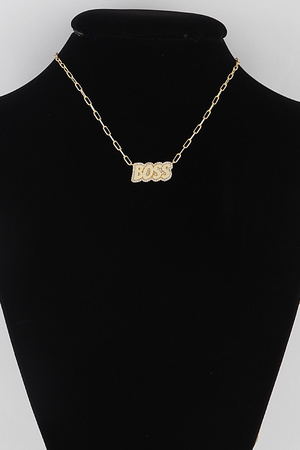 Jeweled Boss Chain Necklace
