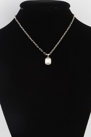 Crystal Square Chain Necklace