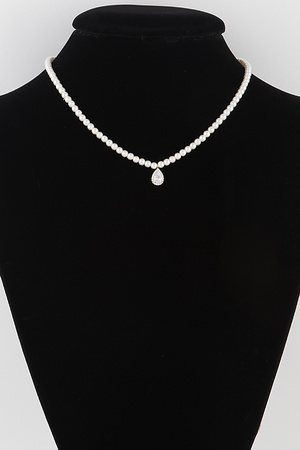 Jewel Teardrop Bead Necklace
