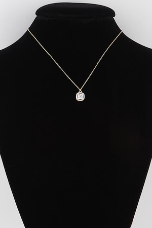 Cubic Rhinestone Pendant Necklace