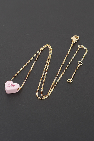 Kiss Me Heart Pendant Necklace