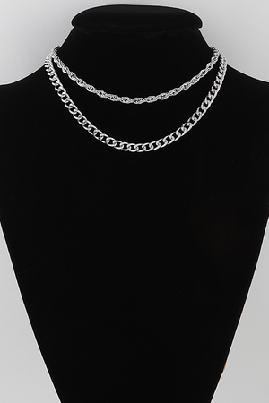 Double Curb Rope Chain Necklace