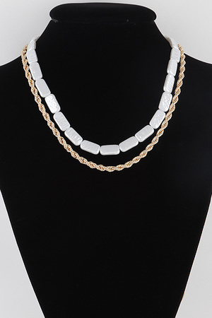 Twisted Stone Chain Necklace