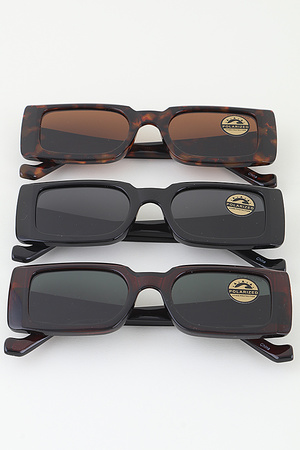 Wide Block Polarized Sunglasses