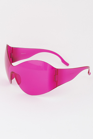 Rimless Curved Shield Sunglasses