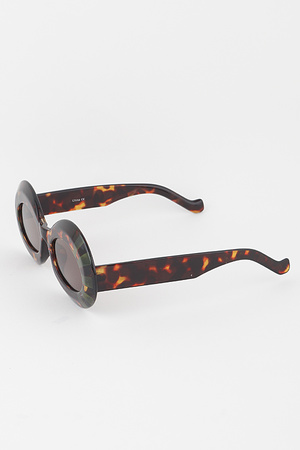 Abstract Bulky Round Sunglasses