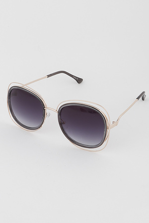 Double Frame Round Sunglasses