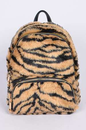 Faux Fur Tiger Backpack