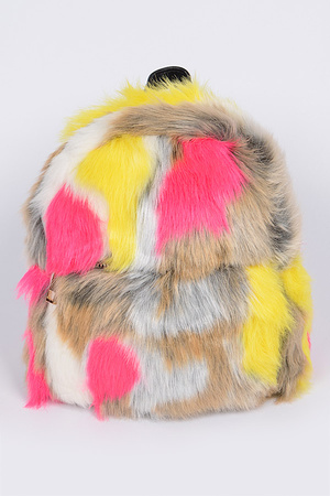Faux Fur Highlight Backpack