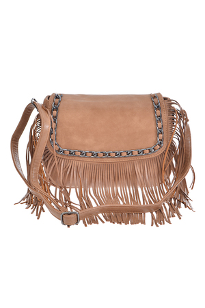 Rope Chain Detailed Fringed Clutch