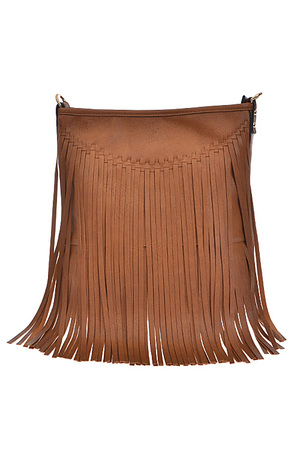 Stitched Fringe Overlapped Square Clutch