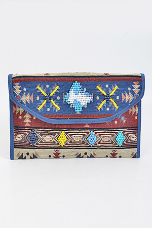 Aztec Inspired Clutch With Beads