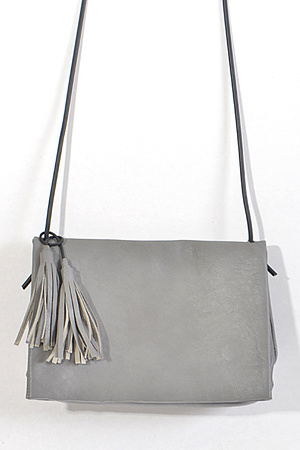 Foldable Simple Side Clutch With Tassels