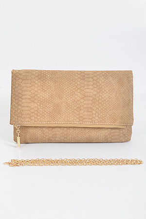 Snake Inspired Patterned Overlap Clutch